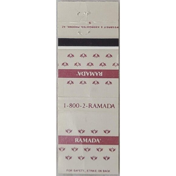 Ramada Hotel Other - Ramada Hotel Matchbook Cover National Inns Renaissance Simple Brown on White